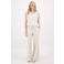 Zusss wide leg regular waist broek met textuur beige