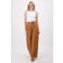 Zusss wide leg high waist broek met linnen camel