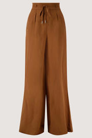 thumbnail: Zusss wide leg high waist broek met linnen camel