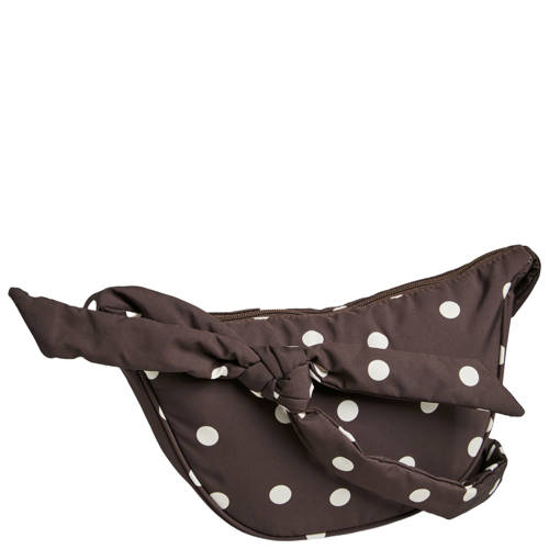 PIECES crossbody tas PCAMANDA met stippen donkerbruin afbeelding