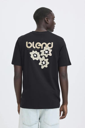 regular T-shirt met backprint zwart