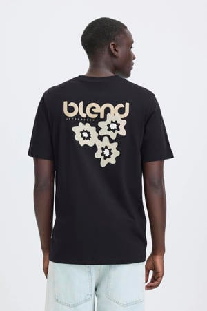 regular T-shirt met backprint zwart