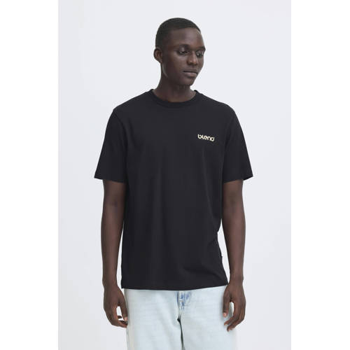 Blend regular T-shirt met backprint zwart afbeelding