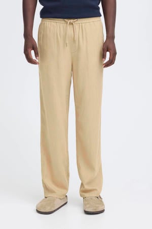 BHMALVIN relaxed casual broek met linnen beige