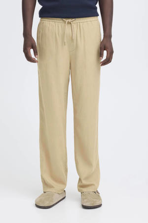 BHMALVIN relaxed casual broek met linnen beige