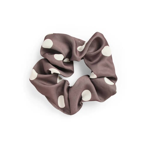 PIECES scrunchie PCFAMBER met stippen donkerbruin afbeelding