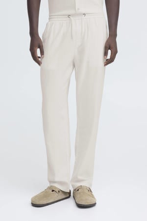 BHMALVIN relaxed casual broek met linnen wit
