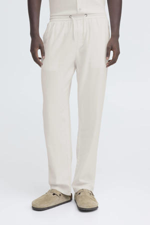 BHMALVIN relaxed casual broek met linnen wit