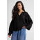 Ruby blouse met linnen zwart