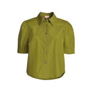 boxy poplin blouse olijfgroen