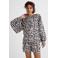 Ruby blouse met linnen all-overprint