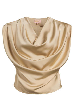 satijnen top beige