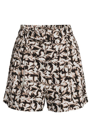 short met ceintuur en linnen all-overprint