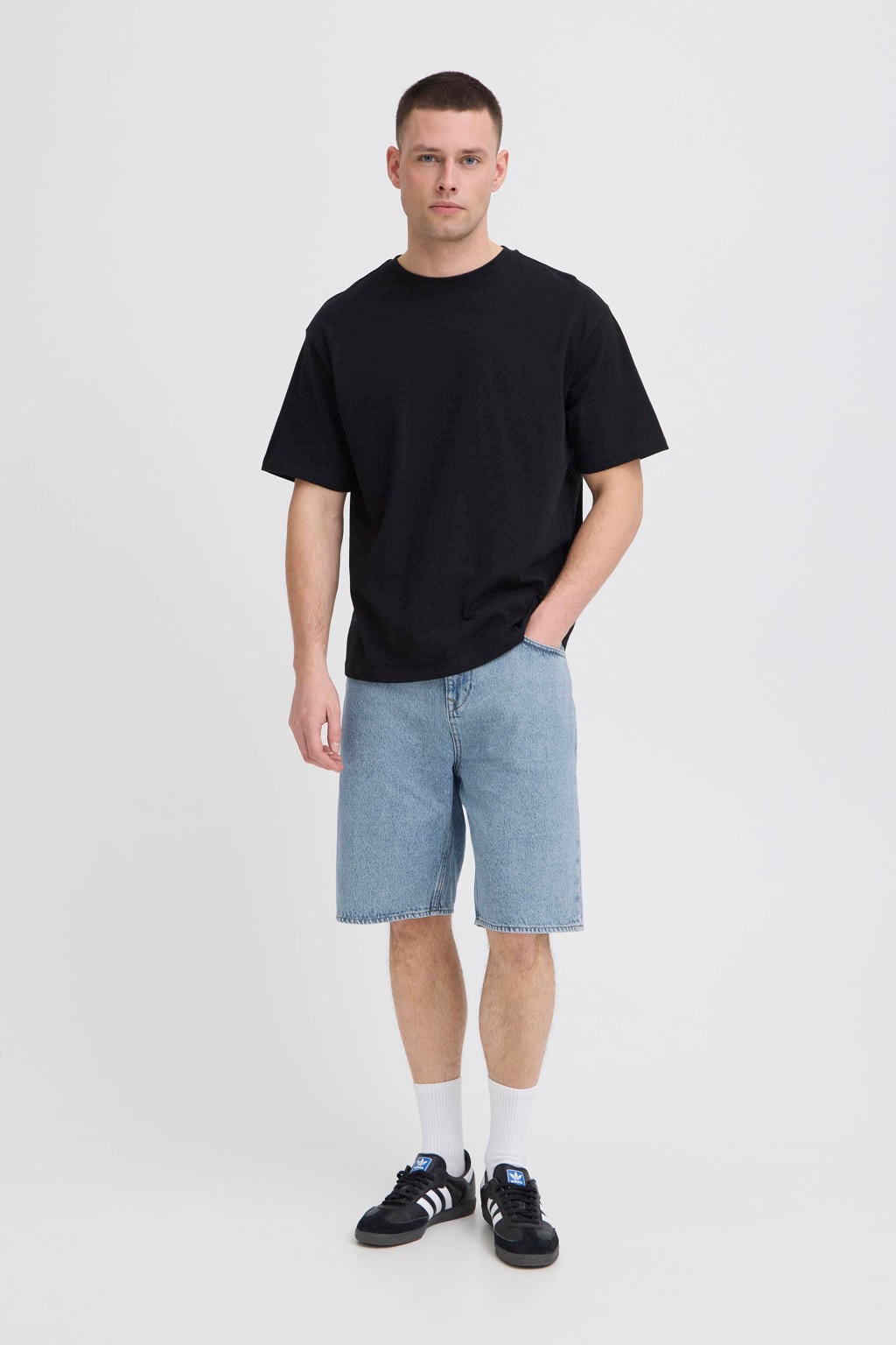 Blend BHBREEZE denim short lichtblauw