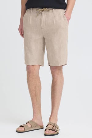 BHMARCO regular casual short met linnen beige