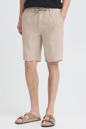 BHMARCO regular casual short met linnen beige