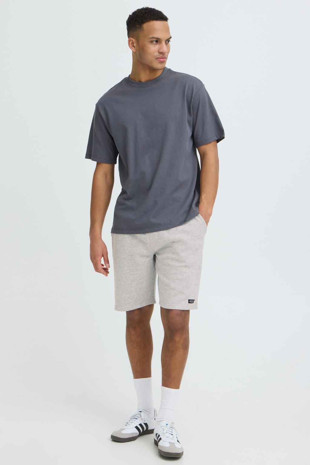 Blend regular sweatshort grijs