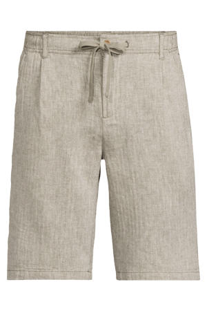 BHMARCO regular casual short met linnen olijfgroen