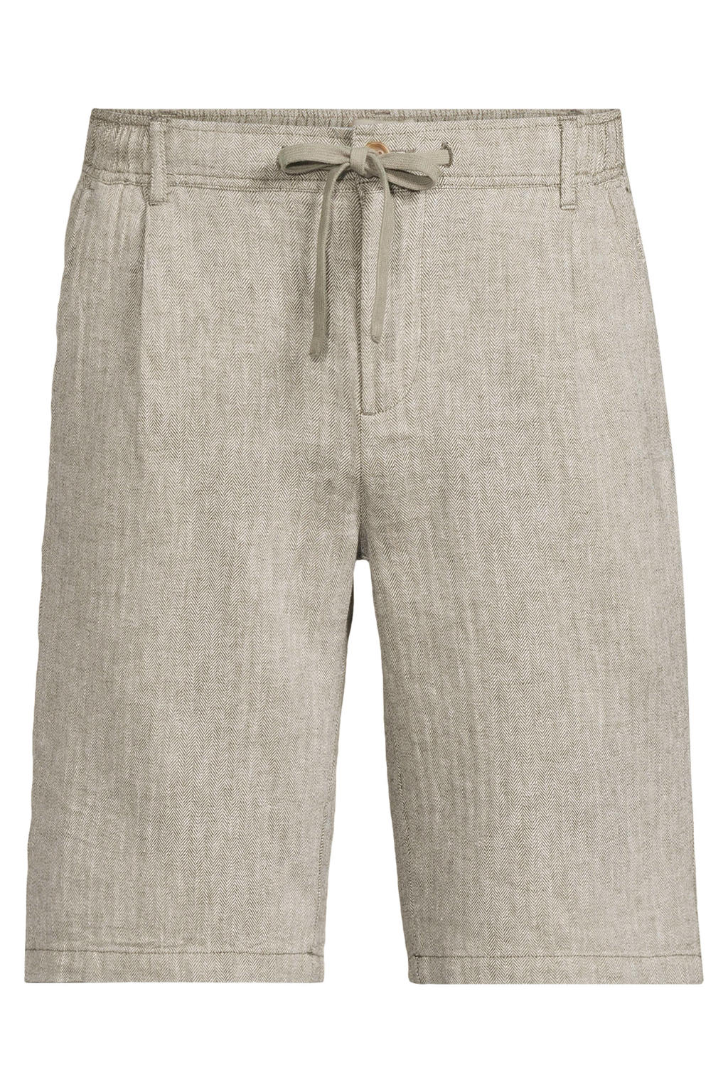 Blend BHMARCO regular casual short met linnen olijfgroen