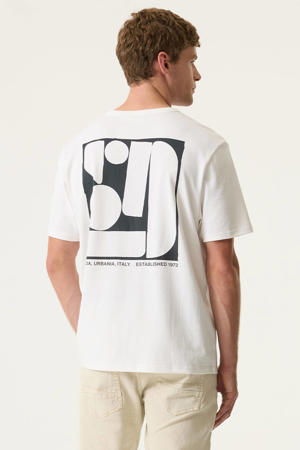 relaxed T-shirt met backprint wit