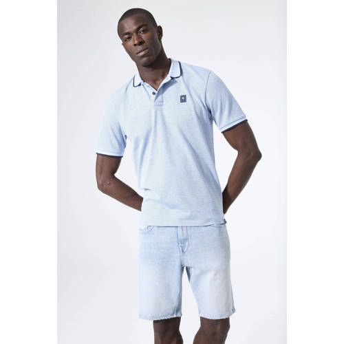 Garcia regular polo met textuur lichtblauw afbeelding