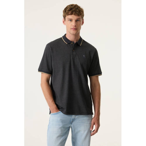Garcia regular polo met textuur donkerblauw afbeelding