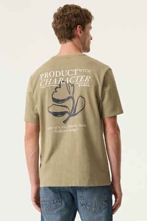 relaxed T-shirt met backprint groen