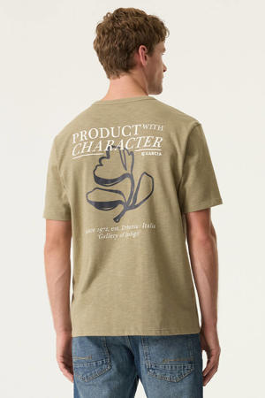 relaxed T-shirt met backprint groen