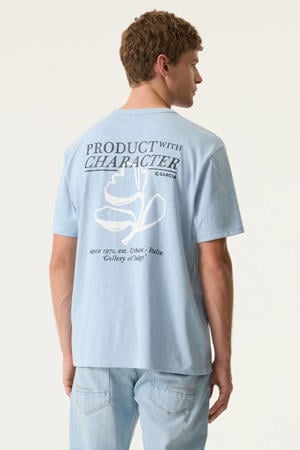 relaxed T-shirt met backprint lichtblauw