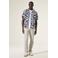Garcia regular casual overhemd met linnen donkerblauw