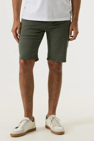 Russo 615 regular casual short donkergroen