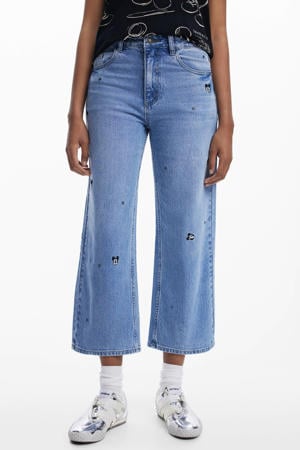 cropped jeans medium blue denim