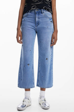 cropped jeans medium blue denim