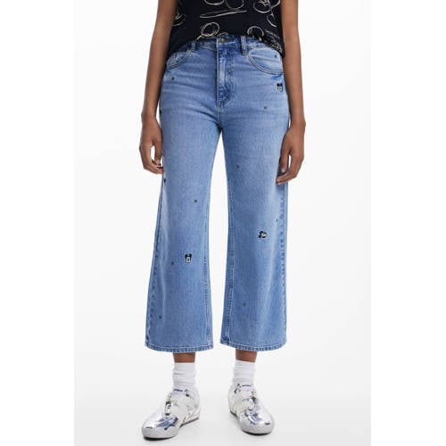 Desigual cropped jeans medium blue denim afbeelding