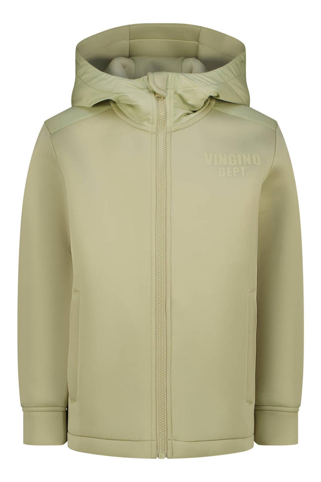 Groene jongens Vingino zomerjas van polyester met backprint, lange mouwen en ritssluiting