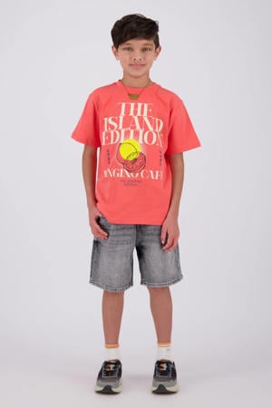 T-shirt koraalrood