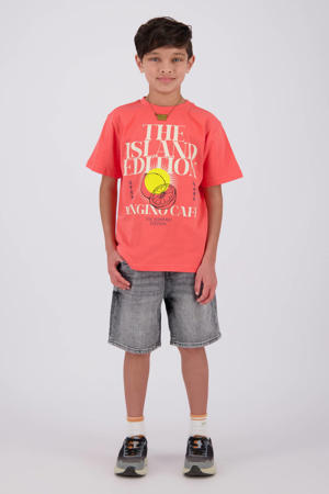 T-shirt koraalrood