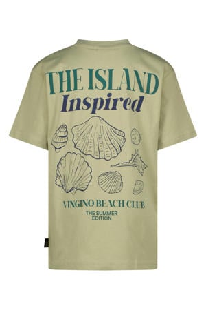 T-shirt met backprint lichtgroen