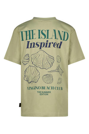 T-shirt met backprint lichtgroen