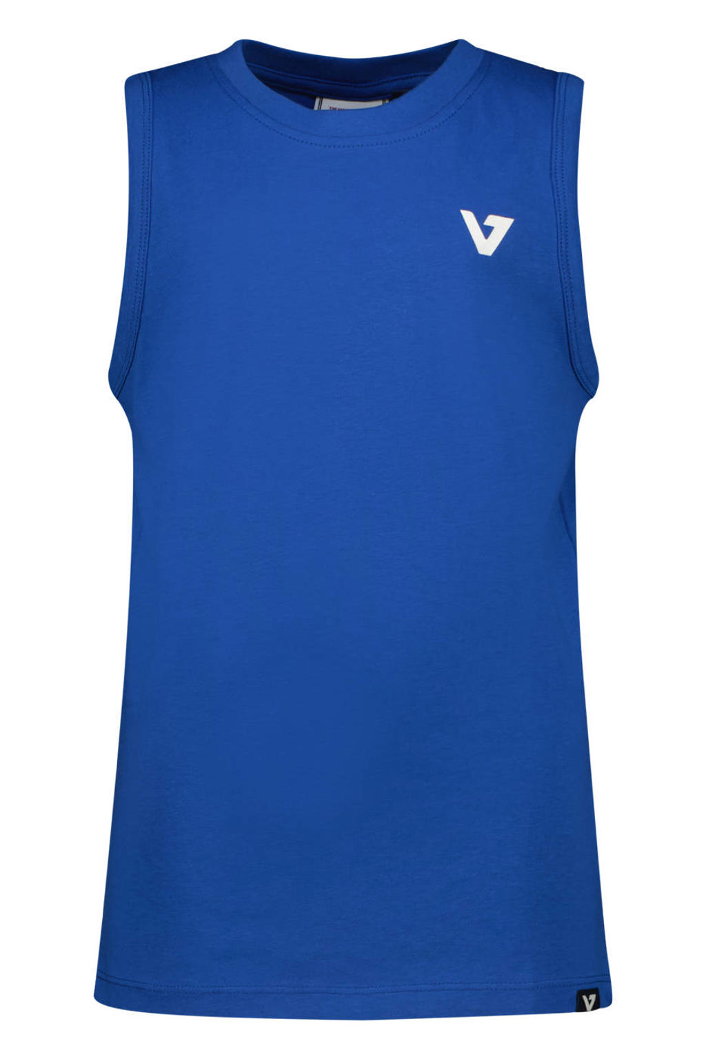 Blauwe jongens Vingino tanktop van katoen met effen en ronde hals