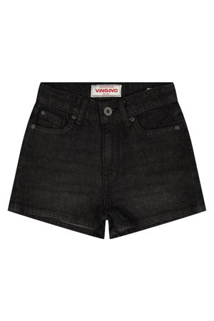 regular short black denim