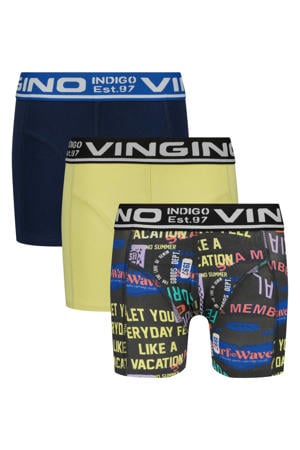 boxershort - donkerblauw/geel (set van 3)