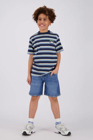 gestreepte T-shirt donkerblauw