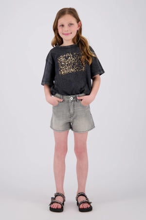 regular short grey denim