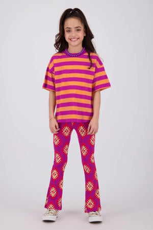 T-shirt fuchsia/oranje