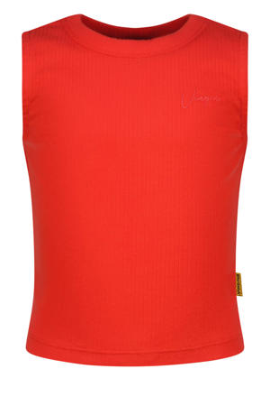 mouwloze top rood