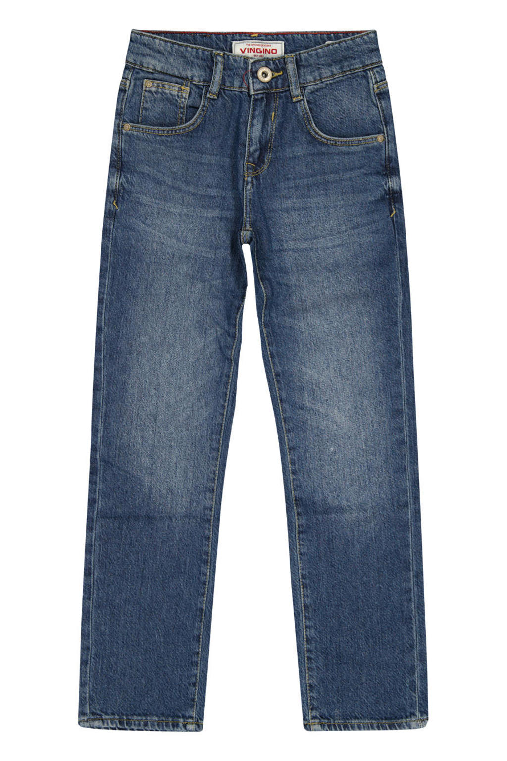 Medium blue denim jongens Vingino regular waist regular fit jeans van denim met effen