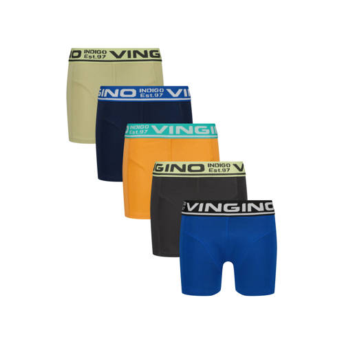 Vingino boxershort oranje/multicolor (set van 5) – Zwart/oranje/blauw