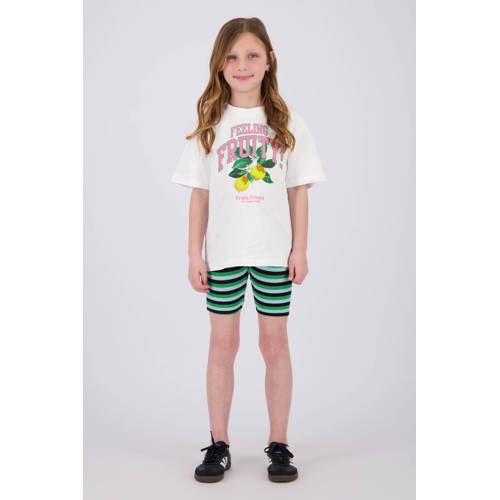 Vingino relaxed gestreepte bikershort groen – Groen/zwart