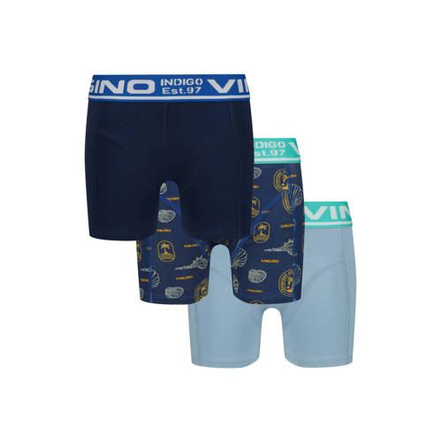 Vingino boxershort lichtblauw/blauw (set van 3)